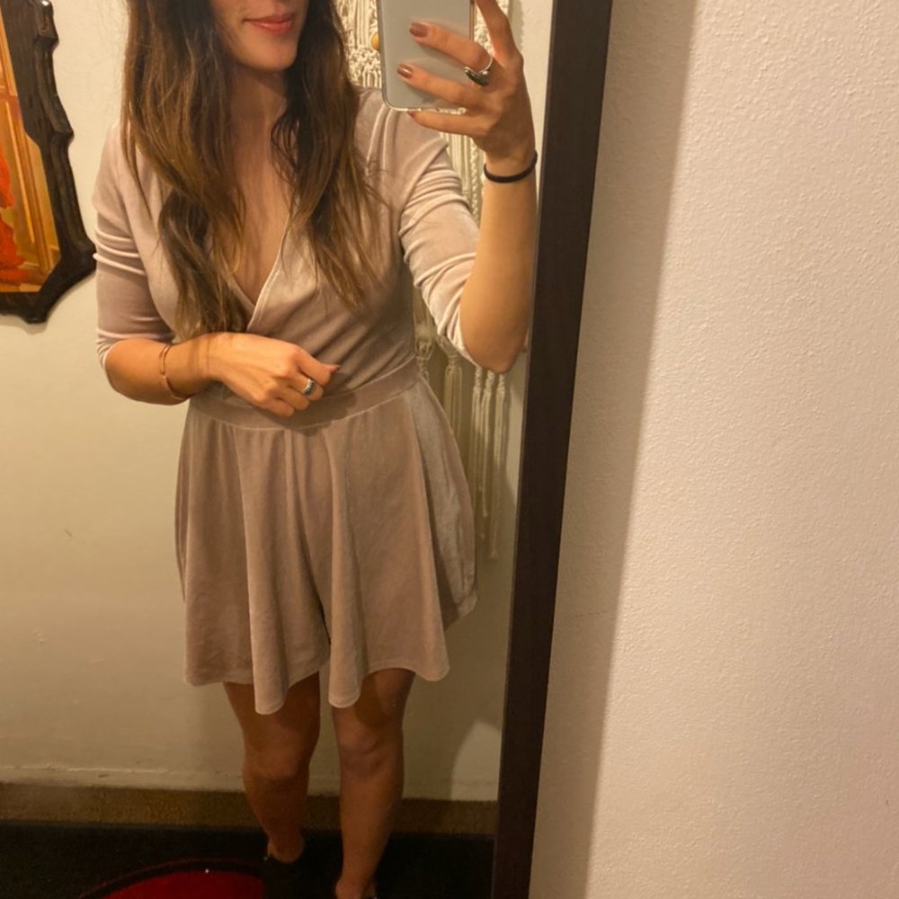 Urban Outfitters Silence + Noise Velvet Romper